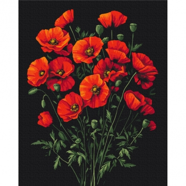 Картина по номерам "Очарование маков" BS54146, 40х50 см