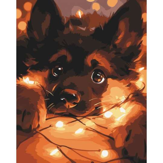 Картина по номерам "Мечтательный щенок" 11585-AC 40х50 см