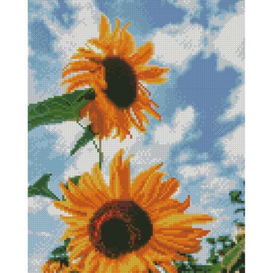 Алмазная мозаика "Подсолнухи в небе" HX493 30х40 см