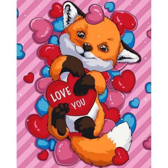 Картина по номерам "Лисичка с валентинкой" 11699-AC 40х50 см