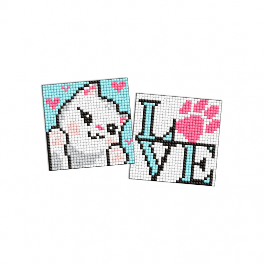 Алмазная мозаика "Милая кошечка" AMG1046 на магнитной основе 9x9 см