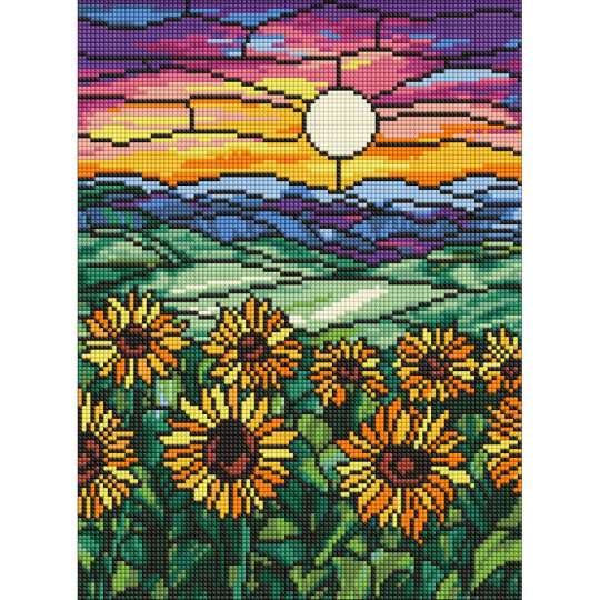 Алмазная мозаика "Поле подсолнечников" AMO8072, 30х40 см