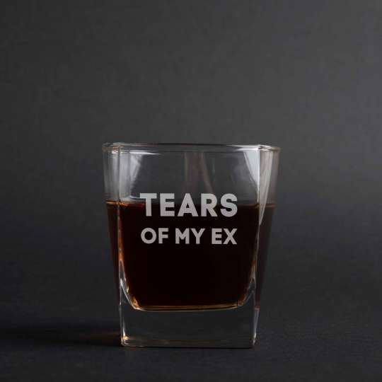 Стакан для виски "Tears of my ex", англійська, Крафтова коробка