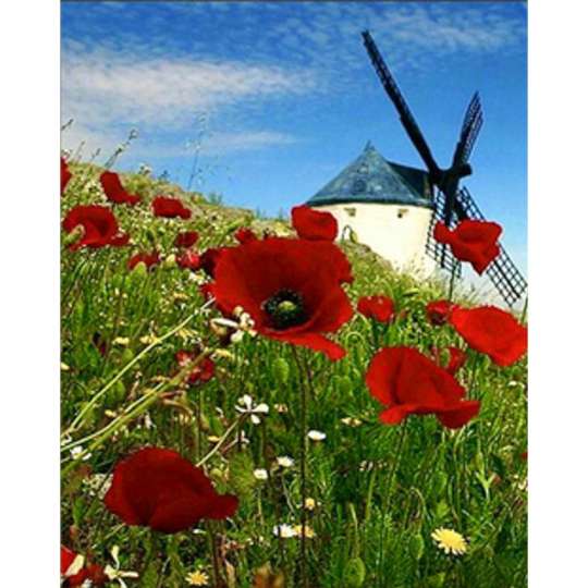 Алмазная мозаика "Мельница" HEG86061, 30х40 см        
