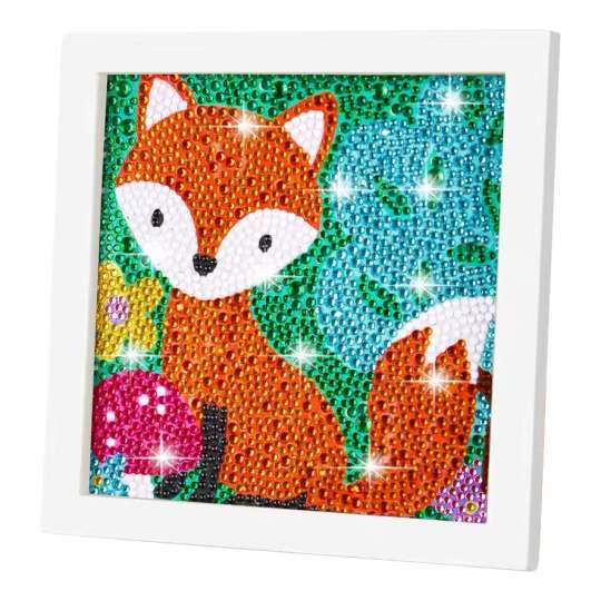 Алмазная мозаика для детей Лисичка A5501C рамка 17,5-17,5 см
