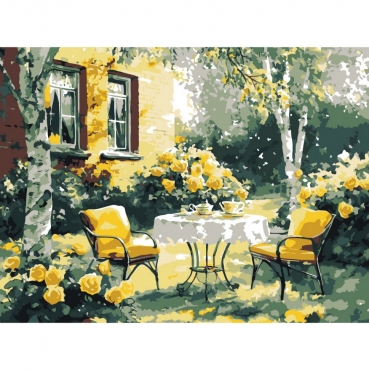 Картина по номерам "Уютный дворик" ©art_selena_ua KHO6374, 30х40 см 