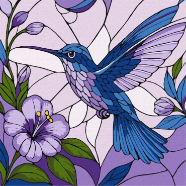 Картина по номерам "Витраж. Колибри" ©art_selena_ua KHO6790, 30х30 см 