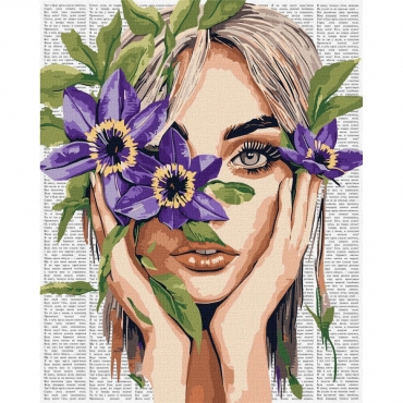 Картина по номерам "Красочная поэзия: Клематис" ©art_selena_ua KHO8582, 40х50 см 