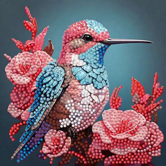 Алмазная мозаика "Маленькая птичка" ZAV1818-20, 18х18 см