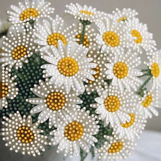 Алмазная мозаика "Летние ромашки" ZAV1818-6, 18х18 см