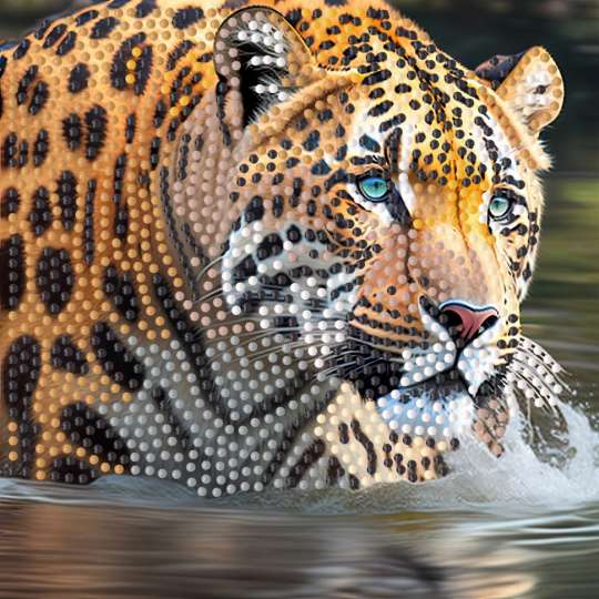 Алмазная мозаика "Тигрица" ZAV1818-7, 18х18 см