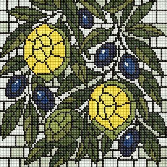 Алмазная мозаика "Витраж. Лимоны" ©art_selena_ua AMO8349, 30х30 см