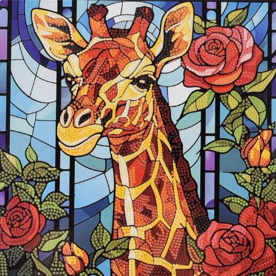 Алмазная мозаика "Сказка жирафа" DEEX16306 неполная выкладка 30х30 см