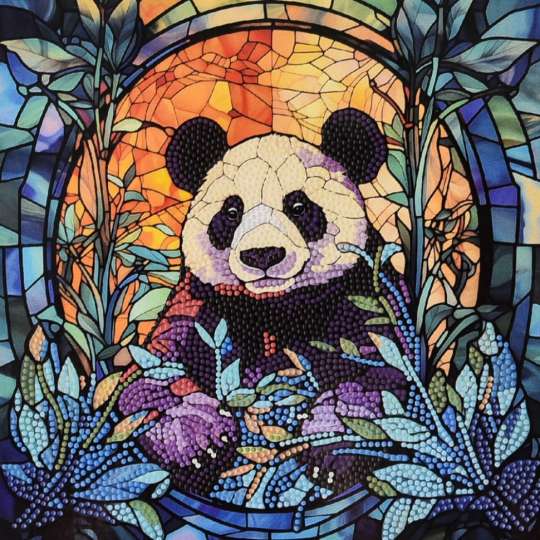 Алмазная мозаика "Панда в тишине" DEEX16308 неполная выкладка 30х30 см