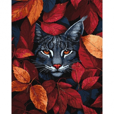 Картина по номерам "Осенняя рысь" KHO6699, 40x50 см