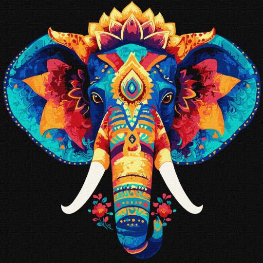 Картина по номерам "Загадочный слон" KHO5179, 30х30 см