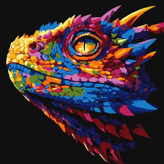 Картина по номерам "Яркий дракон" KHO5178, 30х30 см