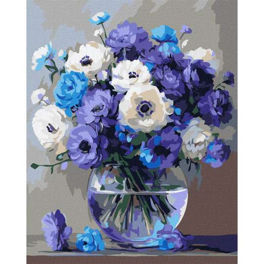 Картина по номерам "Букет голубых цветов" KHO3327, 40x50 см