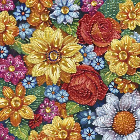 Алмазная мозаика "Цветочная коллекция" BH029 неполная выкладка 25х25 см