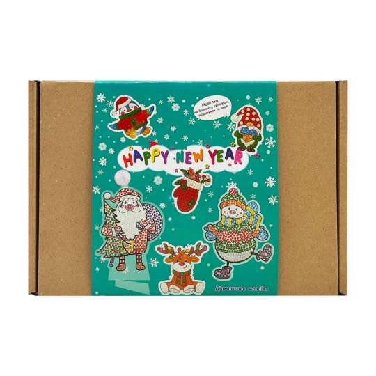 Набор для творчества со стразами "Happy New Year" 187127, 12 наклеек