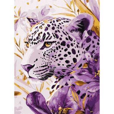 Картина по номерам "Лиловая хищница" KHO6728 с металлизированными красками 30х40 см