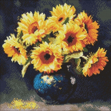 Алмазная мозаика "Подсолнух в темноте" ©art_selena_ua AMO8354, 40х40 см