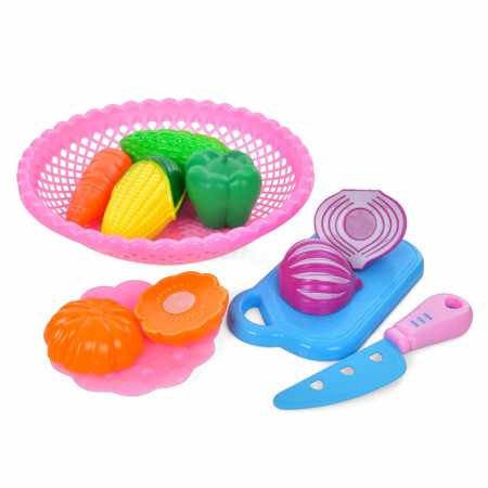 Детский игровой набор "Продукты" S073(Pink) на липучке, овощи