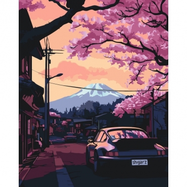 Картина по номерам "Дорога к Фудзи" 12524-AC с металлизированными красками 40х50 см