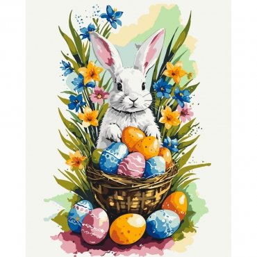 Картина по номерам "Кролик и писанки" 11718-AC 40х50 см