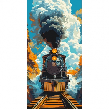 Картина по номерам "Паровозик" 12516-AC 40х80 см