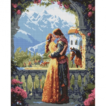 Алмазная мозаика "Принцесса и рыцарь" AMO20078, 40х50 см