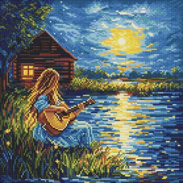 Алмазная мозаика "Звуки в темноте" AMO8229, 40х40 см