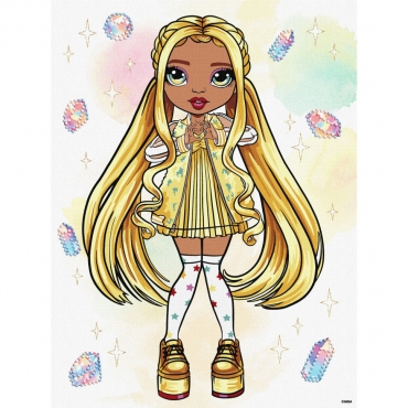 Картина по номерам со стразами "Rainbow High. Sunny" KHO1336, 30х40 см