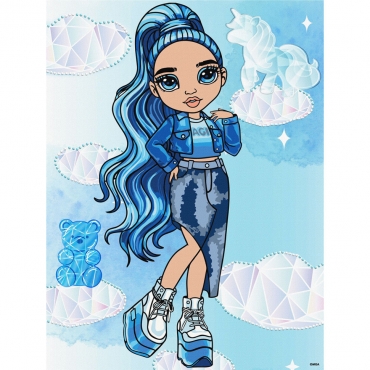 Картина по номерам со стразами "Rainbow High. Skyler" KHO1337, 30х40 см