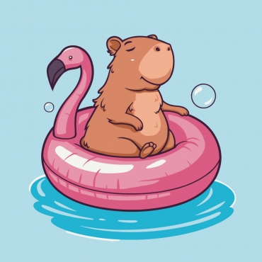 Картина по номерам "Капибара на каникулах" 15616-AC 30x30 см