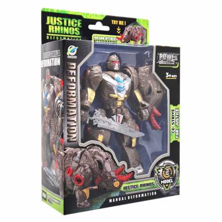 Детский робот-трансформер Justice Rhinos 168-82(Brown) робот-носорог