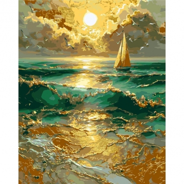 Картина по номерам "Одинокий парус" LW30610-01 с красками металлик 40х50 см
