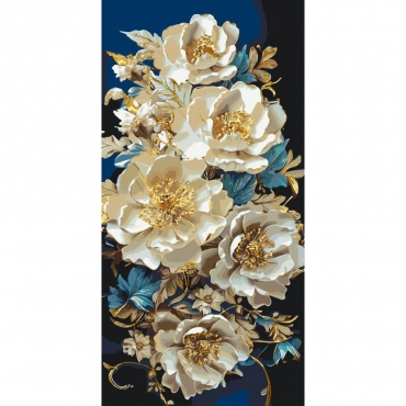 Картина по номерам "Пионы" LW5166 с красками металлик 40х80 см