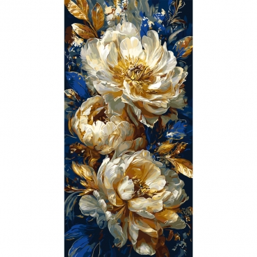 Картина по номерам "Роскошные пионы" LW5181 с красками металлик 40х80 см