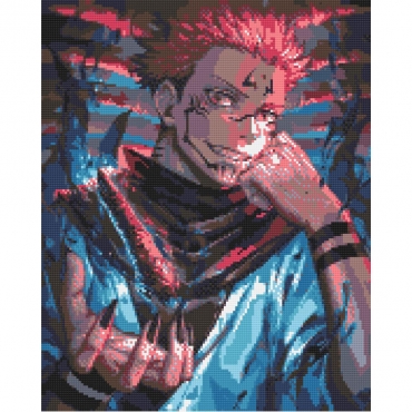 Алмазная мозаика "Магическое сражение. Сукуна" OD2005, 40х50 см
