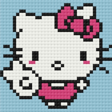 Алмазная мозаика мини "Hello Kitty Хэллоу Китти" ODM0111, 10х10 см