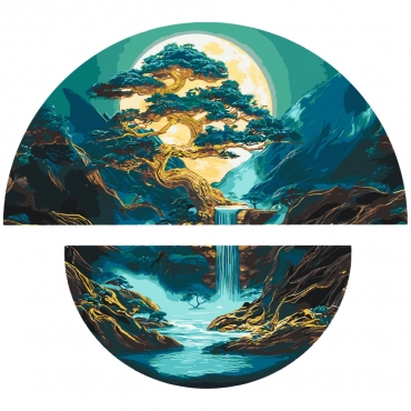 Картина по номерам "Магия ночного пейзажа" OSR1006 с красками металлик 67х67 см