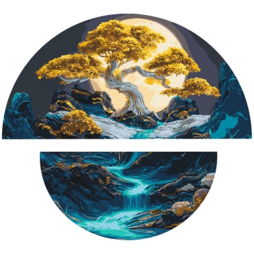 Картина по номерам "Ночная гармония" OSR1007 с красками металлик 67х67 см