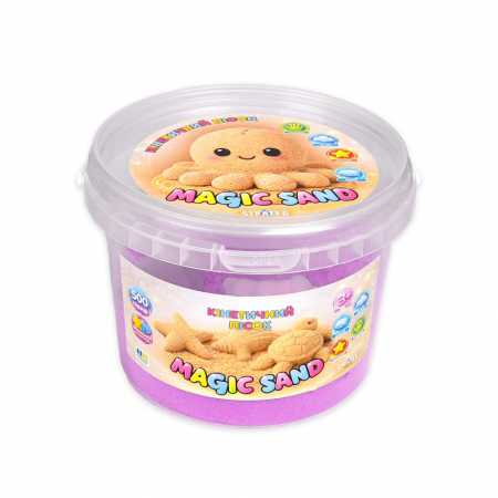 Кинетический песок Magic Sand 31196 фиолетовый 500 гр, формочки 4 шт