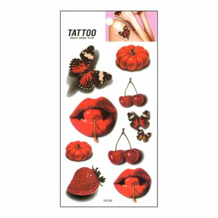 Временная татуировка "Вишня и бабочки Tattoo" 1020-HM1698