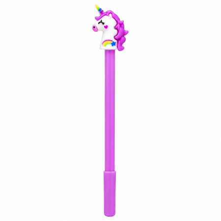 Ручка детская с игрушкой "Единорог" A1101(Violet) гелевая, синяя