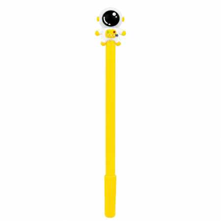 Ручка детская с игрушкой "Spaceman" A007(Yellow) гелевая, синяя