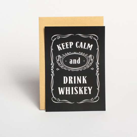 Открытка "Keep calm and drink whiskey", англійська