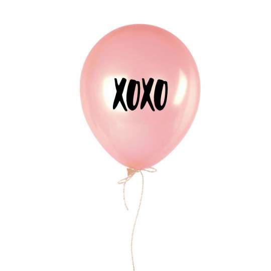 Шарик надувной "XOXO", Рожевий, Pink, англійська