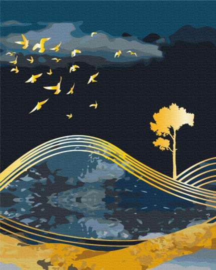 Птахи ночі з золотою фарбою